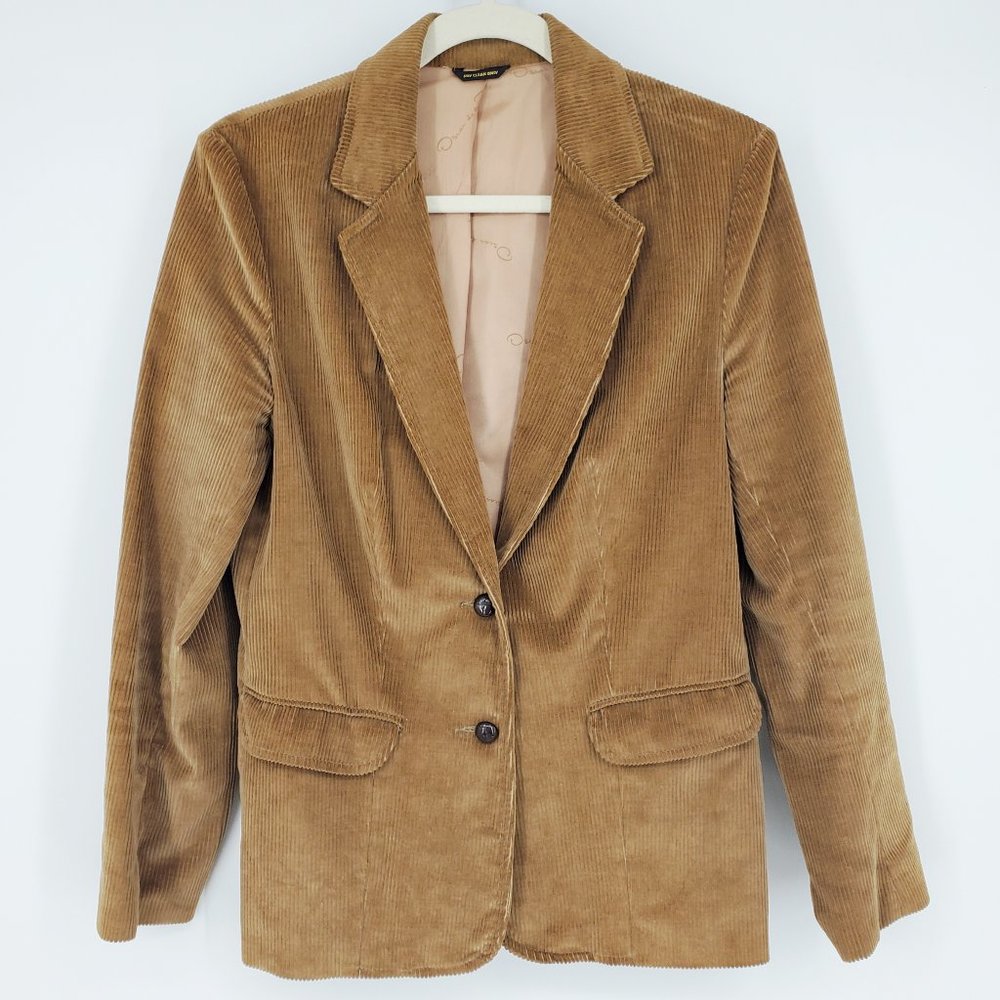 Oscar de la Renta Corduroy Blazer Camel Tan